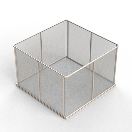 Anysizebasket Rectangular Wire Mesh Basket: 18Lx18Wx12H, 304 SS, 5/16 Rod Frame, No Handles, Mesh: 30 x .012 TMT-180180120-N30S